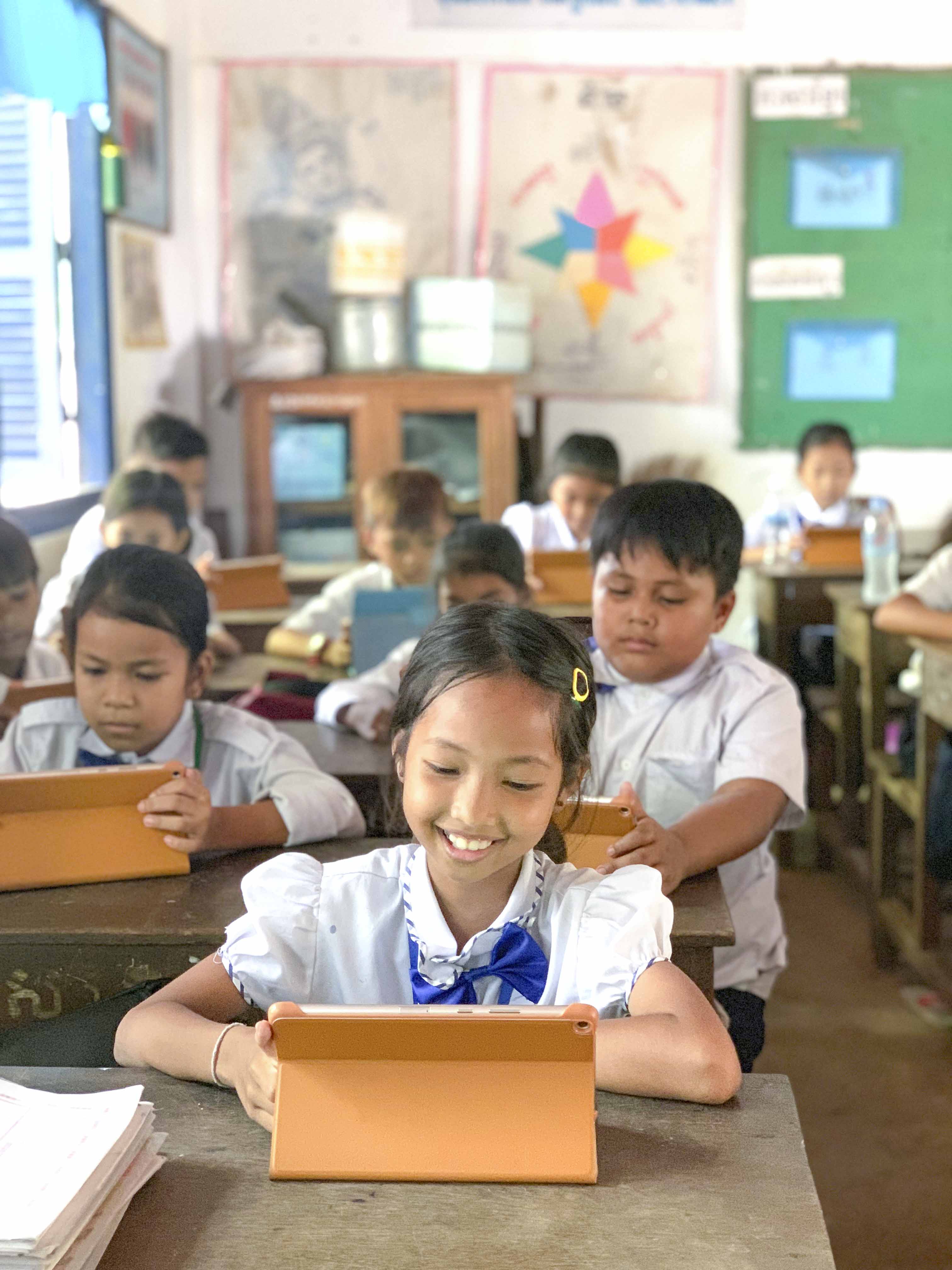 Student using tablet