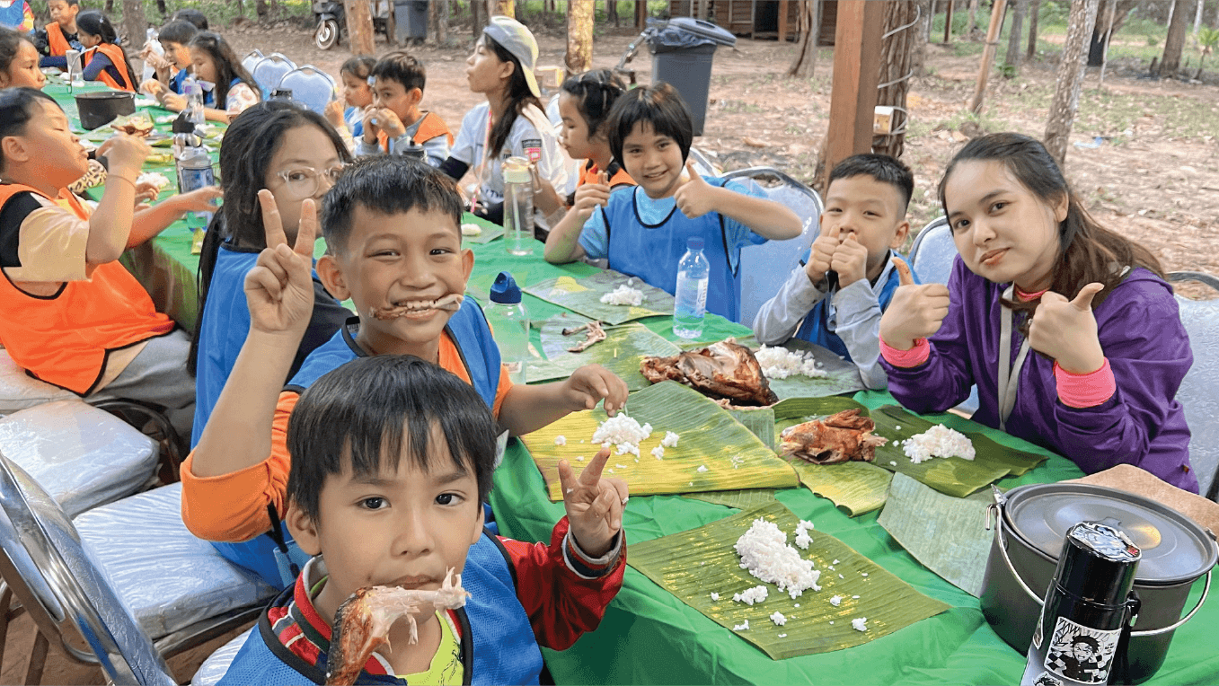 Children eating together